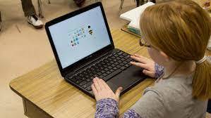 Student on a Chromebook